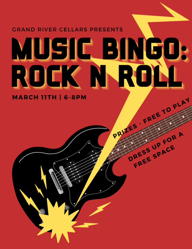 Music Bingo - Rock N Roll - Grand River Cellars Winery & Restaurant